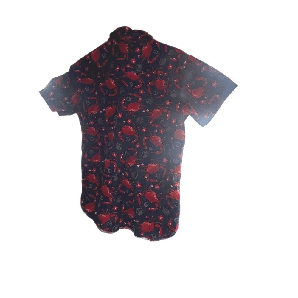 Men's Ditch Plains Blue‎ Crab Print Shirt - Size S